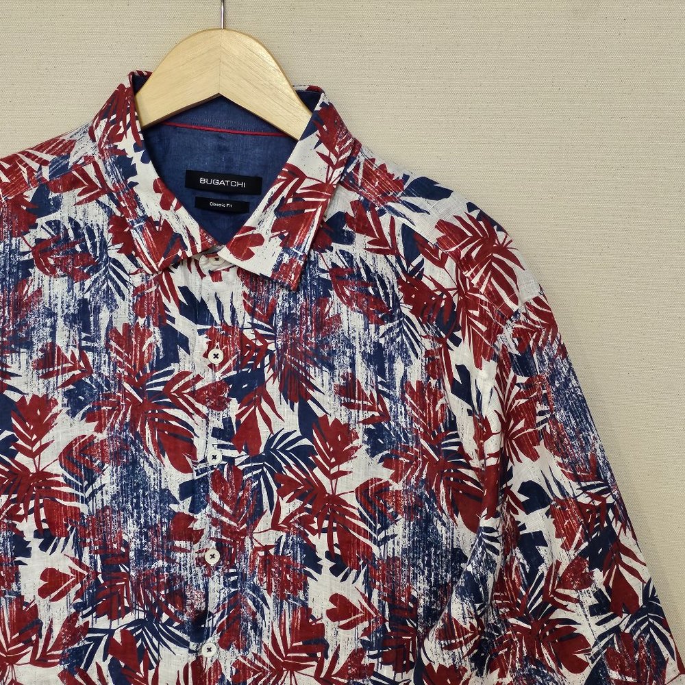 Bugatchi Linen Classic Fit Button Down XL